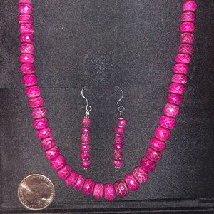 Genuine Ruby Necklace &  Earrings Over 300 Carats